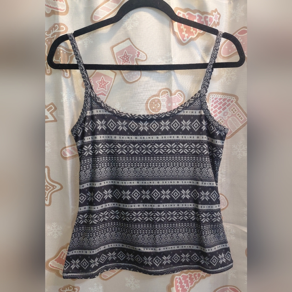 Skims Logo Plush Pointelle Cami